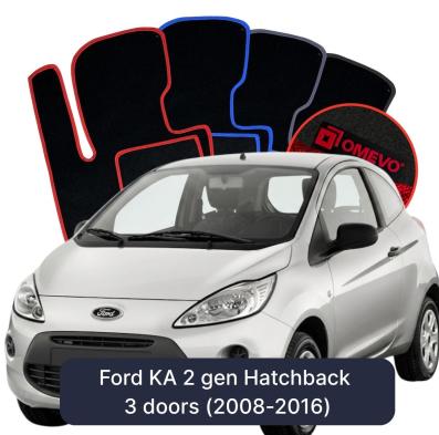 Velúrové autokoberce OMEVO pre Ford KA 2 gen Hatchback 3 dvere (2008-2016)