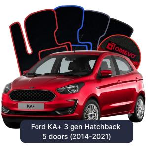 Velúrové autokoberce OMEVO pre Ford KA+ 3 gen Hatchback 5 dverí (2014-2021)