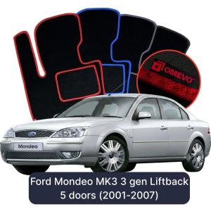Velúrové autokoberce OMEVO pre Ford Mondeo MK3 3 gen Liftback 5 dverí (2001-2007)