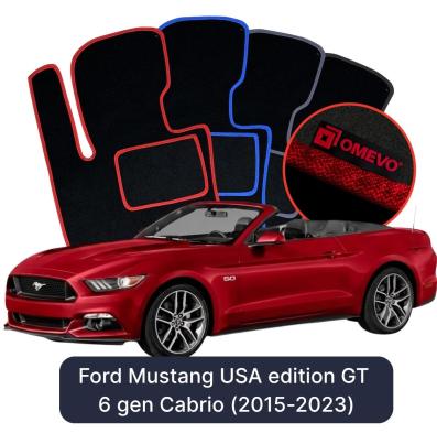 Velúrové autokoberce OMEVO pre Ford Mustang USA edition GT 6 gen Cabrio (2015-2023)