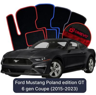 Velúrové autokoberce OMEVO pre Ford Mustang Poland edition GT 6 gen Kupé (2015-2023)