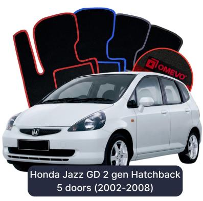 Velúrové autokoberce OMEVO pre Honda Jazz GD 1 gen Hatchback 5 dverí (2002-2008)
