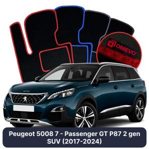 Velúrové autokoberce OMEVO pre Peugeot 5008 7-miestny GT P87 2 gen SUV (2017-2024)