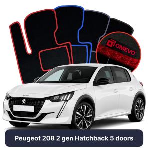 Velúrové autokoberce OMEVO pre Peugeot 208 2 gen Hatchback 5 dverí (2019-2025)