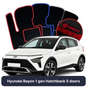 Velúrové autokoberce OMEVO pre Hyundai Bayon 1 gen Hatchback 5 dverí (2022-2025)