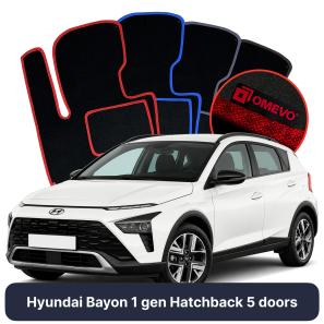 Velúrové autokoberce OMEVO pre Hyundai Bayon 1 gen Hatchback 5 dverí (2022-2025)