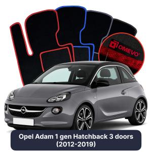Velúrové autokoberce OMEVO pre Opel Adam Hatchback 3 dvere (2012-2019)