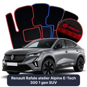 Velúrové autokoberce OMEVO pre Renault Rafale atelier Alpine E-Tech 300 1 gen SUV (2024-2025)