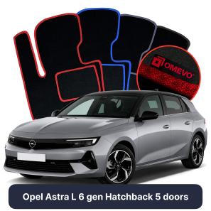 Velúrové autokoberce OMEVO pre Opel Astra L 6 gen Hatchback 5 dverí (2022-2025)