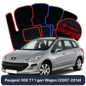 Velúrové autokoberce OMEVO pre Peugeot 308 T7 1 gen Kombi (2007-2014)