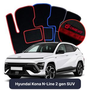 Velúrové autokoberce OMEVO pre Hyundai Kona N-Line 2 gen SUV (2022-2025)