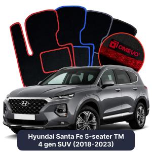 Velúrové autokoberce OMEVO pre Hyundai Santa Fe 5-miestny TM 4 gen SUV (2018-2023)