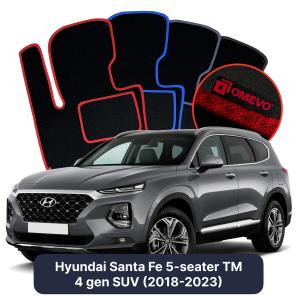 Velúrové autokoberce OMEVO pre Hyundai Santa Fe 5-miestny TM 4 gen SUV (2018-2023)