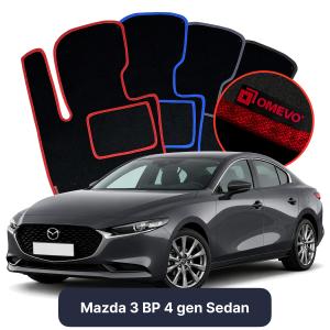 Velúrové autokoberce OMEVO pre Mazda 3 BP 4 gen Sedan (2019-2025)