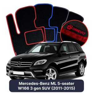Velúrové autokoberce OMEVO pre Mercedes-Benz ML 5-miestny W166 3 gen SUV (2011-2015)