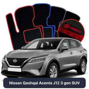 Velúrové autokoberce OMEVO pre Nissan Qashqai Acenta J12 3 gen SUV (2021-2026)