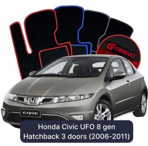 Velúrové autokoberce OMEVO pre Honda Civic UFO 8 gen Hatchback 3 dvere (2006-2011)