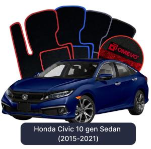 Velúrové autokoberce OMEVO pre Honda Civic 10 gen Sedan (2015-2021)