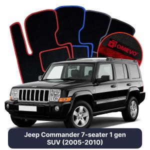 Velúrové autokoberce OMEVO pre Jeep Commander 7-miestny 1 gen SUV (2005-2010)