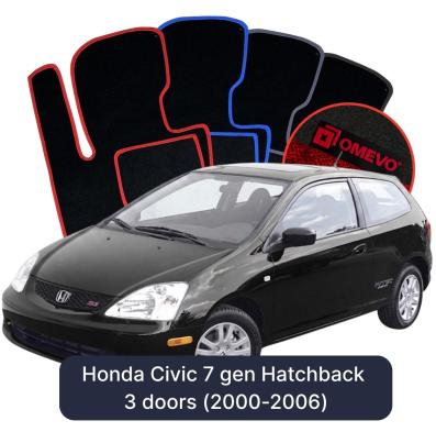Velúrové autokoberce OMEVO pre Honda Civic 7 gen Hatchback 3 dvere (2000-2006)