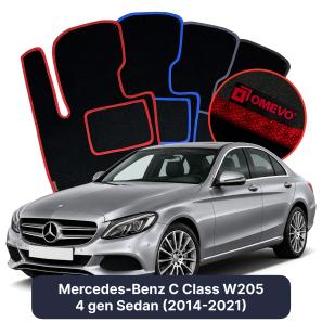 Velúrové autokoberce OMEVO pre Mercedes-Benz C klasa W205 4 gen Sedan (2014-2021)