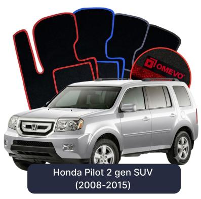 Velúrové autokoberce OMEVO pre Honda Pilot 2 gen SUV (2008-2015)