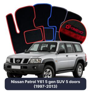 Velúrové autokoberce OMEVO pre Nissan Patrol Y61 5 gen SUV 5 dverí (1997-2013)
