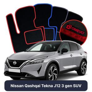 Velúrové autokoberce OMEVO pre Nissan Qashqai Tekna+ J12 3 gen SUV (2021-2025)