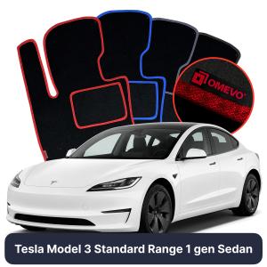 Velúrové autokoberce OMEVO pre Tesla Model 3 Standard Range 1 gen Sedan (2017-2025)