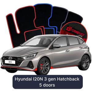 Velúrové autokoberce OMEVO pre Hyundai I20N 3 gen Hatchback 5 dverí (2020-2025)
