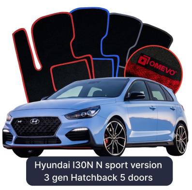 Velúrové autokoberce OMEVO pre Hyundai I30N N sport version 3 gen Hatchback 5 dverí (2016-2025)