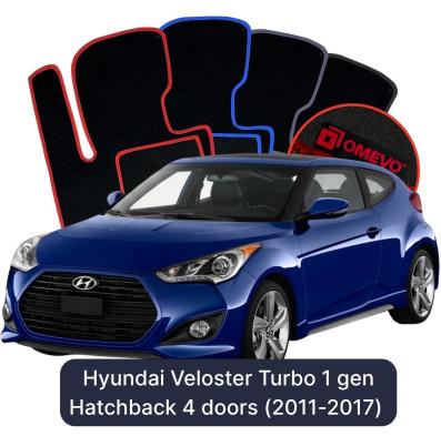 Velúrové autokoberce OMEVO pre Hyundai Veloster Turbo 1 gen Hatchback 4 dvere (2011-2017)