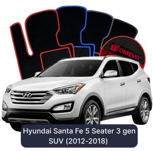Velúrové autokoberce OMEVO pre Hyundai Santa Fe 5-miestny 3 gen SUV (2012-2018)