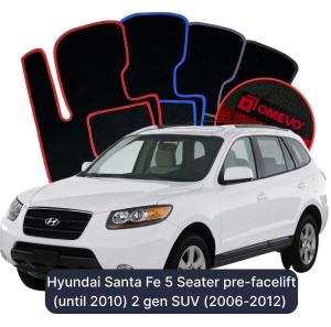 Velúrové autokoberce OMEVO pre Hyundai Santa Fe predlifting (do 2010) 5-miestny 2 gen SUV (2006-2012)