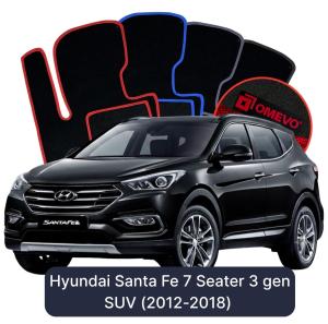 Velúrové autokoberce OMEVO pre Hyundai Santa Fe 7-miestny 3 gen SUV (2012-2018)