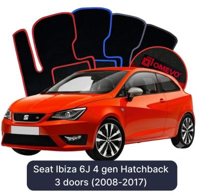 Velúrové autokoberce OMEVO pre Seat Ibiza 6J 4 gen Hatchback 3 dvere (2008-2017)