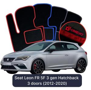 Velúrové autokoberce OMEVO pre Seat Leon FR 5F 3 gen Hatchback 3 dvere (2012-2020)