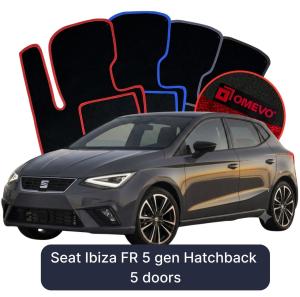 Velúrové autokoberce OMEVO pre Seat Ibiza FR 5 gen Hatchback 5-dverový (2017-2025)