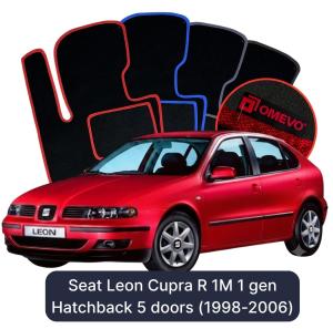 Velúrové autokoberce OMEVO pre Seat Leon Cupra R 1M 1 gen Hatchback 5 dverí (1998-2006)
