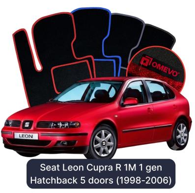 Velúrové autokoberce OMEVO pre Seat Leon Cupra R 1M 1 gen Hatchback 5 dverí (1998-2006)