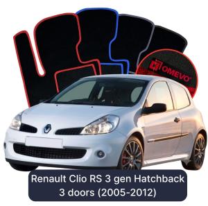 Velúrové autokoberce OMEVO pre Renault Clio RS 3 gen Hatchback 3 dvere (2005-2012)