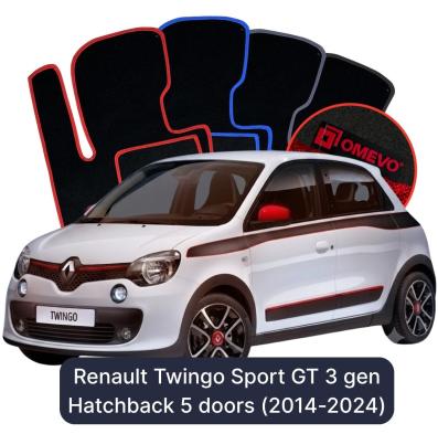 Velúrové autokoberce OMEVO pre Renault Twingo Sport GT 3 gen Hatchback 5 dverí (2014-2024)