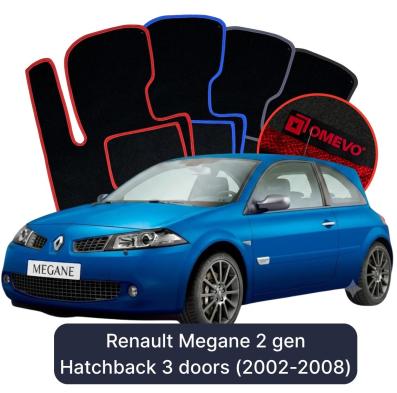 Velúrové autokoberce OMEVO pre Renault Megane 2 gen Hatchback 3 dvere (2002-2008)