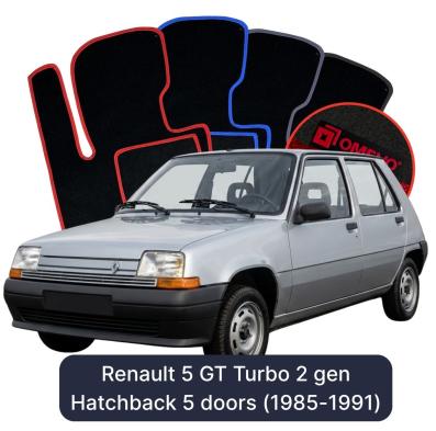 Velúrové autokoberce OMEVO pre Renault 5 GT Turbo 2 gen Hatchback 5-dverový (1985–1991)