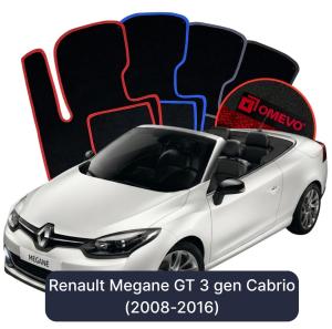 Velúrové autokoberce OMEVO pre Renault Megane GT 3 gen Kabriolet (2008–2016)