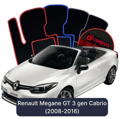 Velúrové autokoberce OMEVO pre Renault Megane GT 3 gen Kabriolet (2008–2016)
