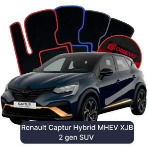 Velúrové autokoberce OMEVO pre Renault Captur Hibrid MHEV XJB 2 gen SUV (2019-2026)