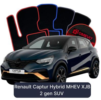 Velúrové autokoberce OMEVO pre Renault Captur Hibrid MHEV XJB 2 gen SUV (2019-2026)