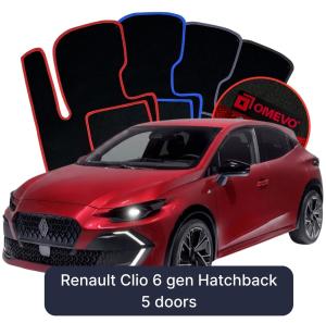 Velúrové autokoberce OMEVO pre Renault Clio 6 gen Hatchback 5 dverí (2025-2026)