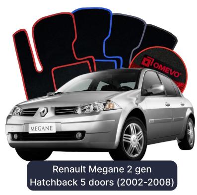 Velúrové autokoberce OMEVO pre Renault Megane 2 gen Hatchback 5 dverí (2002-2008)